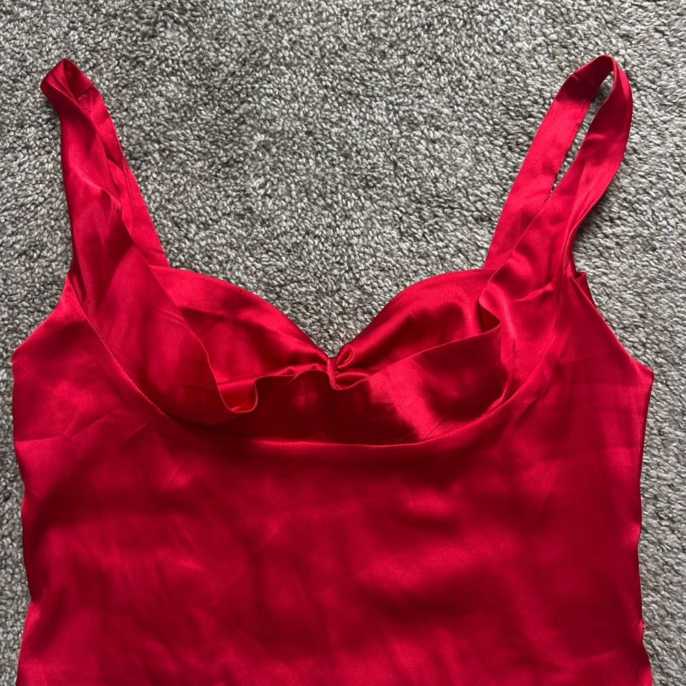 Windsor Vibrant Red Satin Fabric